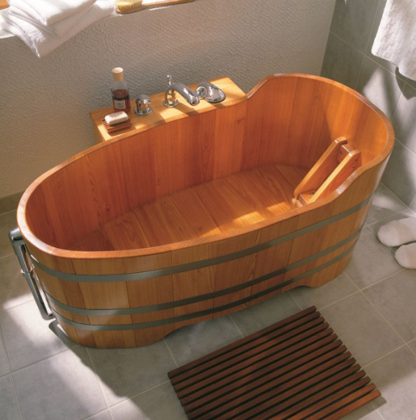 Vasca da bagno in legno 151 x 73 cm